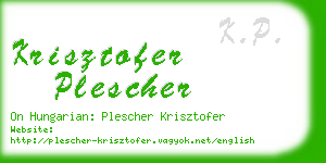 krisztofer plescher business card